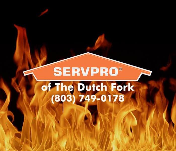 SERVPRO Dutch Fork logo with flames